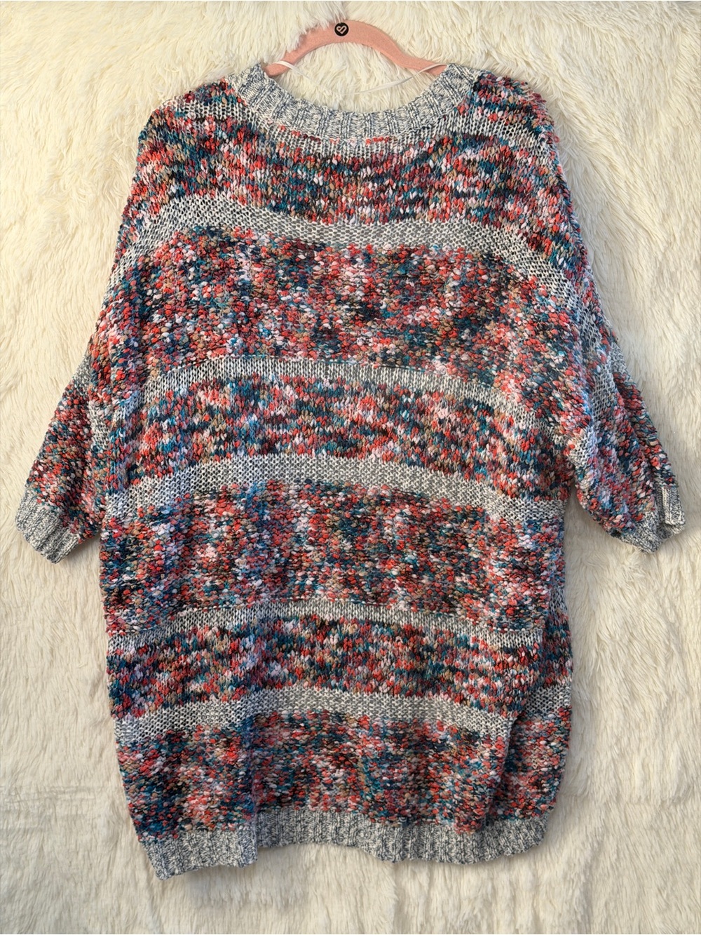 Noisy May Anthropologie Womens Indie Boho Confetti Chunky Knit Cocoon Cardigan L - Picture 5 of 10
